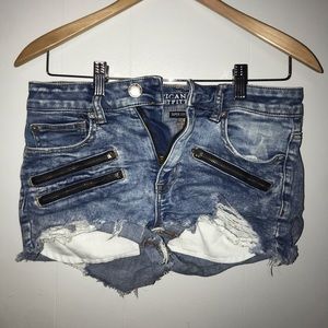 American Eagle High Rise Shortie Denim Shorts